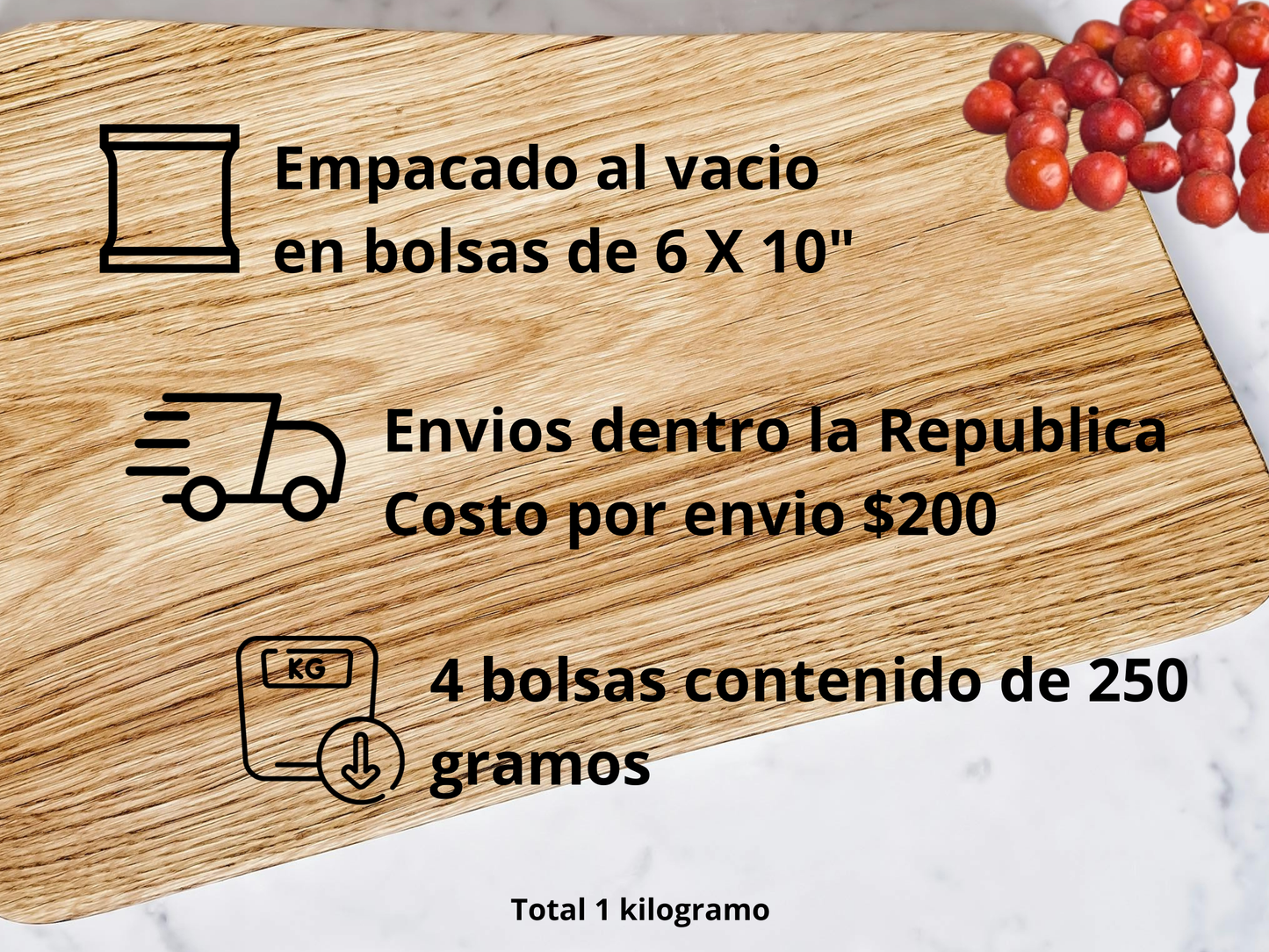 Chiltepín rojo 1 Kg (4 de 250 gramos)